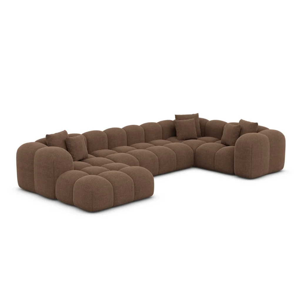 Strukturstoff U-Form XL Wohnlandschaft Valora