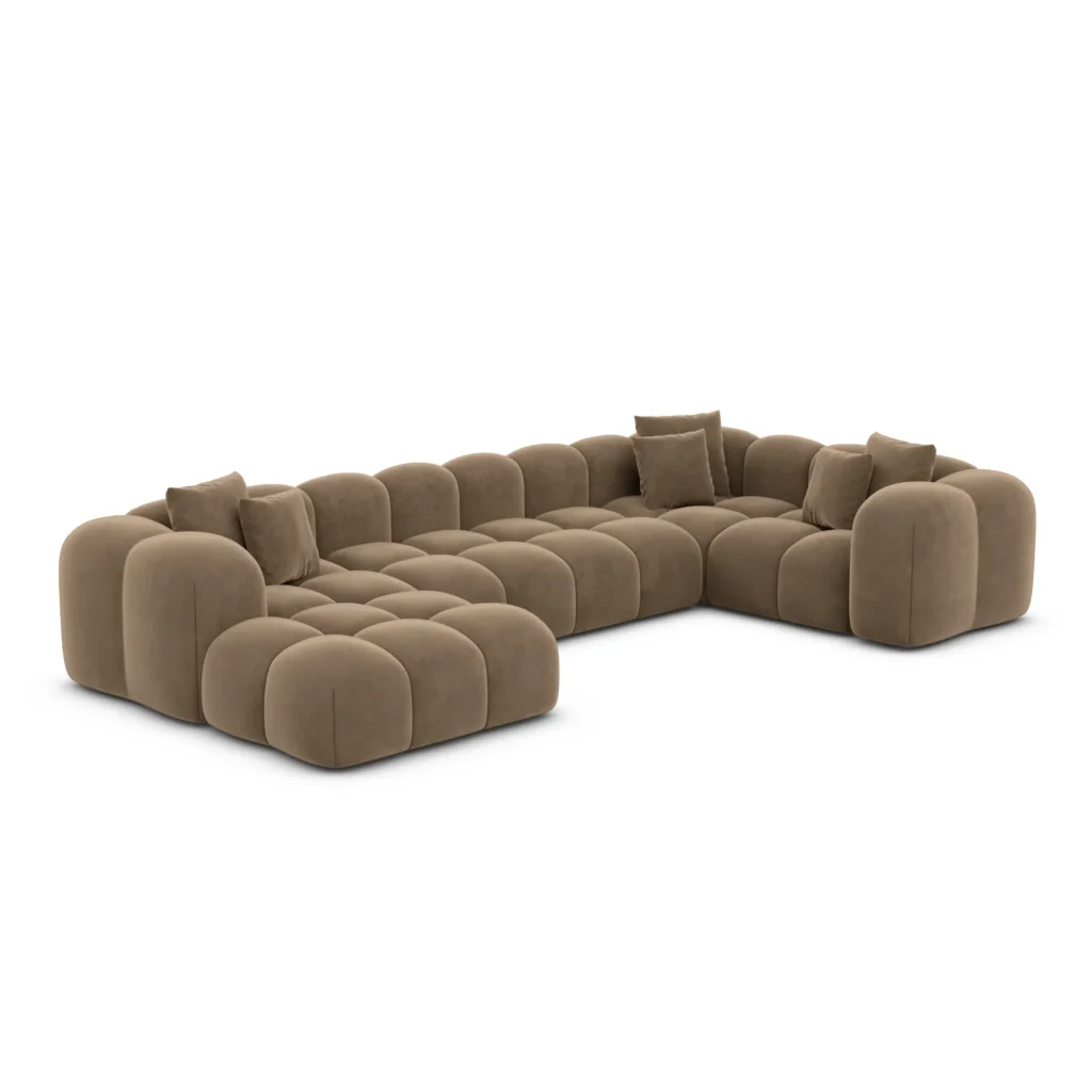 Samtstoff U-Form XL Wohnlandschaft Valora