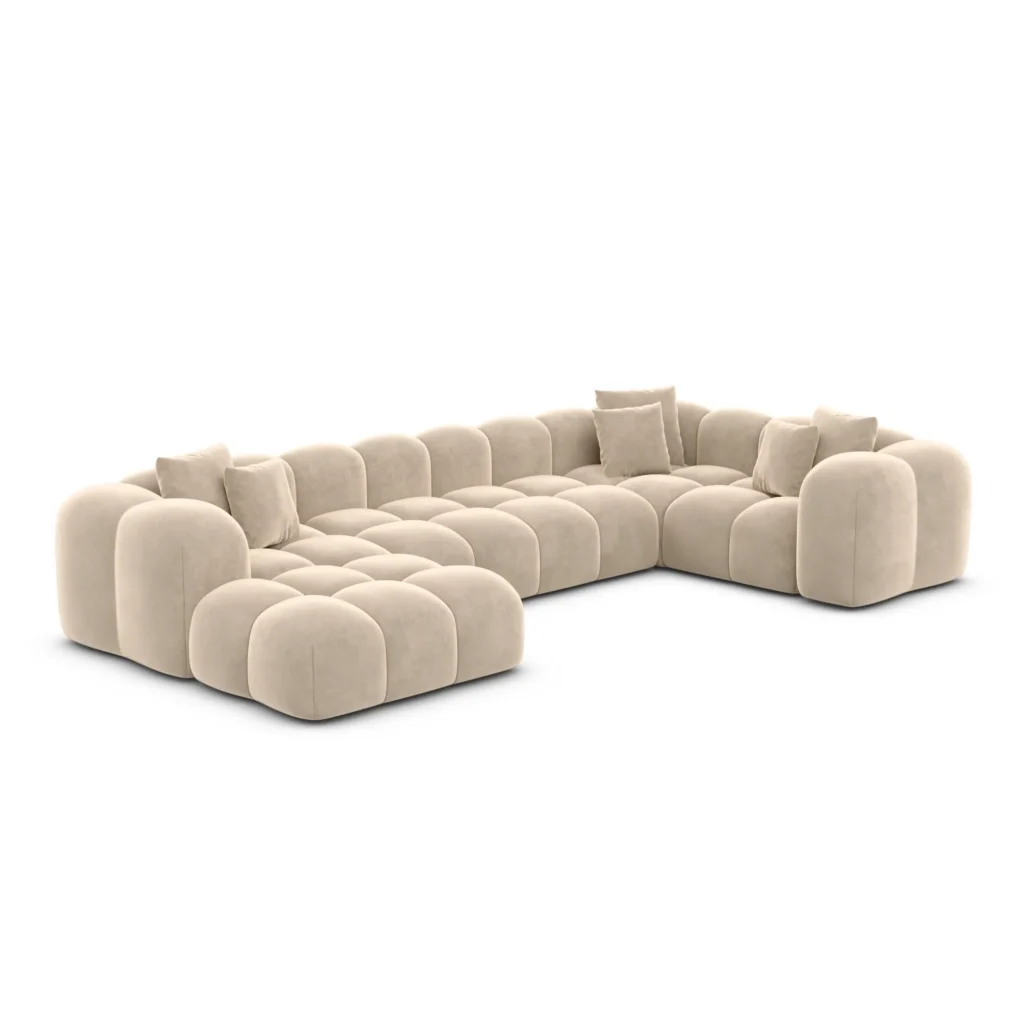 Samtstoff U-Form XL Wohnlandschaft Valora