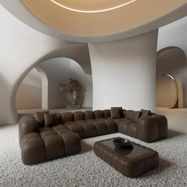 Kunstleder U-Form XL Wohnlandschaft Valora