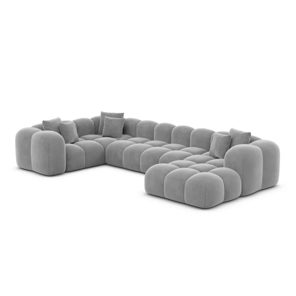 Samtstoff U-Form XL Wohnlandschaft Valora