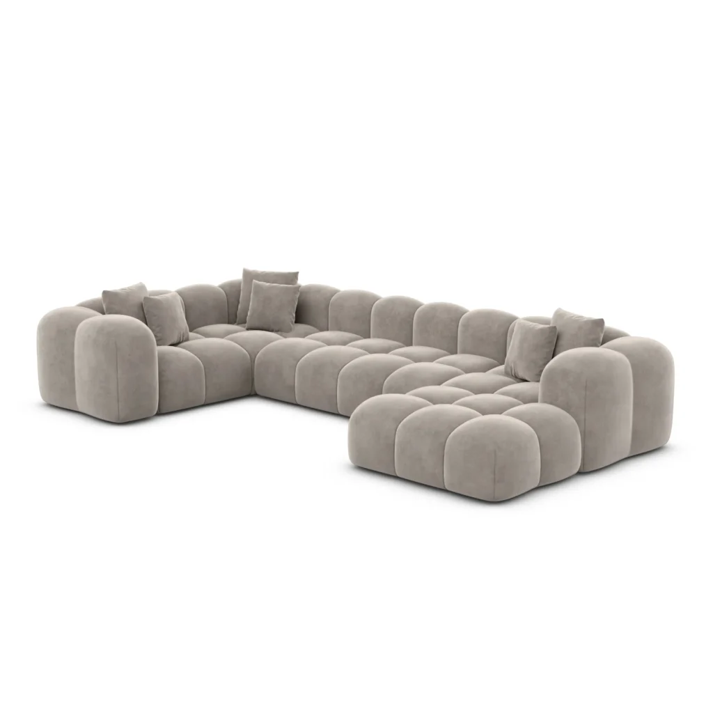 Samtstoff U-Form XL Wohnlandschaft Valora