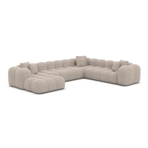 Strukturstoff U-Form XXL Wohnlandschaft Valora