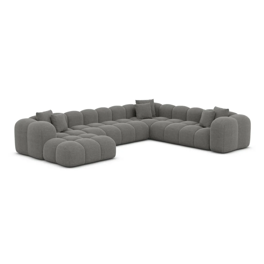 Strukturstoff U-Form XXL Wohnlandschaft Valora