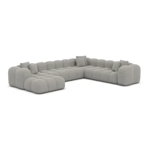 Strukturstoff U-Form XXL Wohnlandschaft Valora