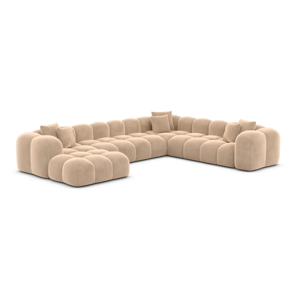 Samtstoff U-Form XXL Wohnlandschaft Valora