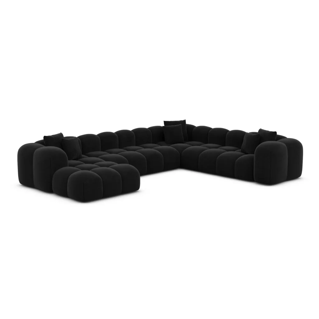 Samtstoff U-Form XXL Wohnlandschaft Valora