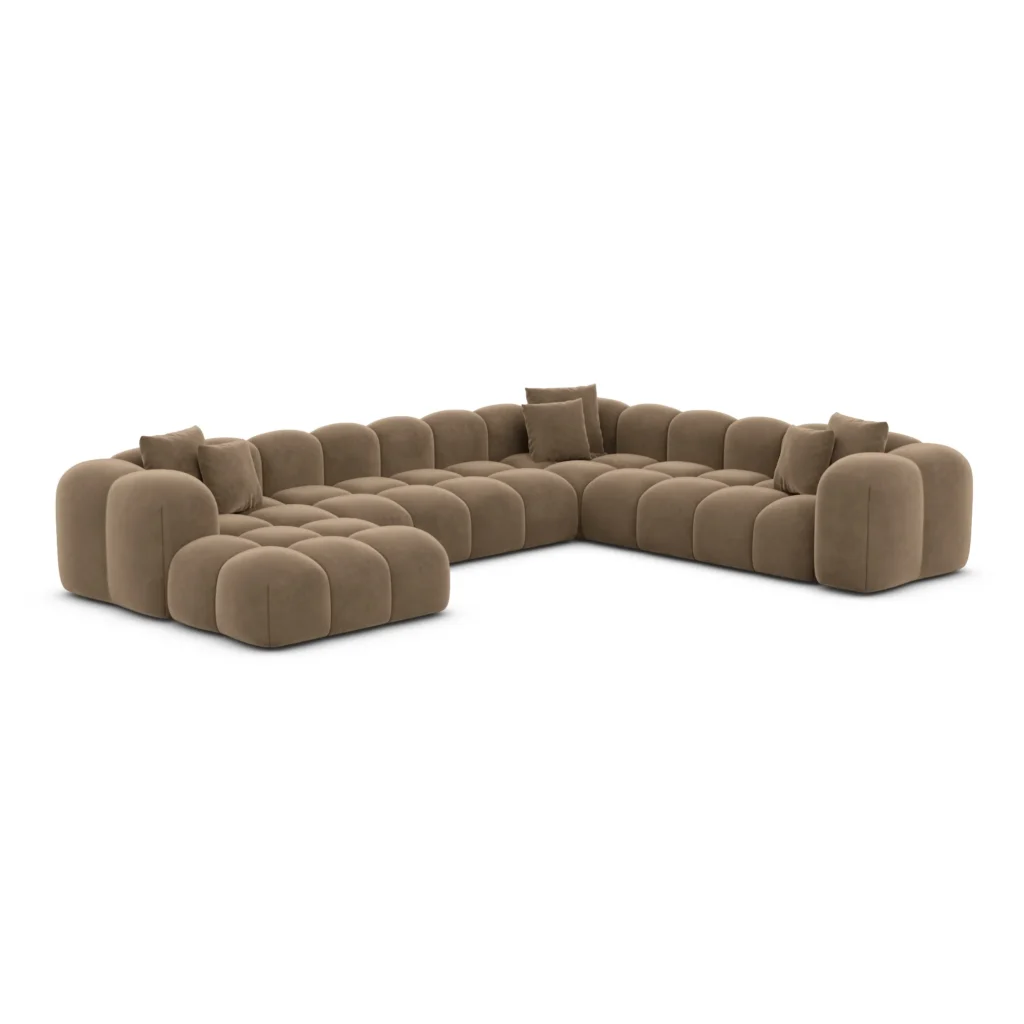 Samtstoff U-Form XXL Wohnlandschaft Valora