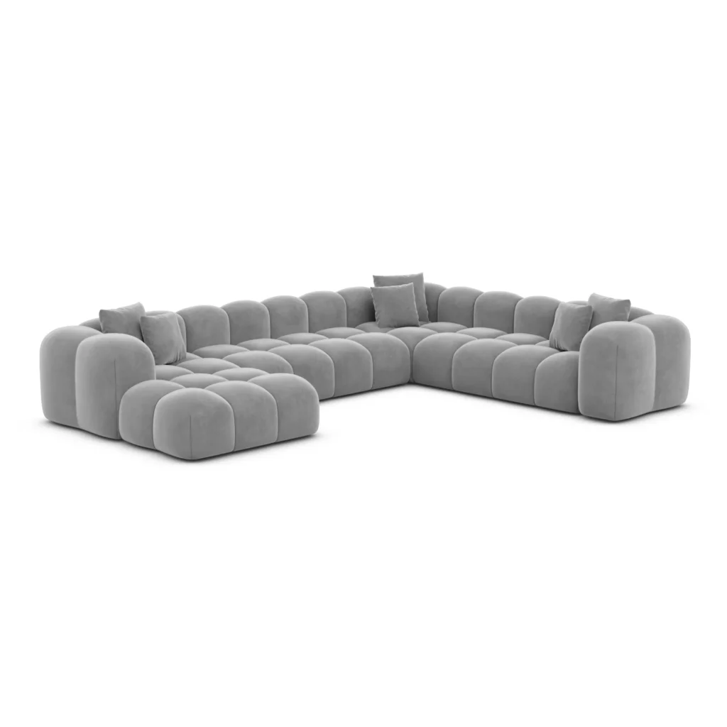 Samtstoff U-Form XXL Wohnlandschaft Valora