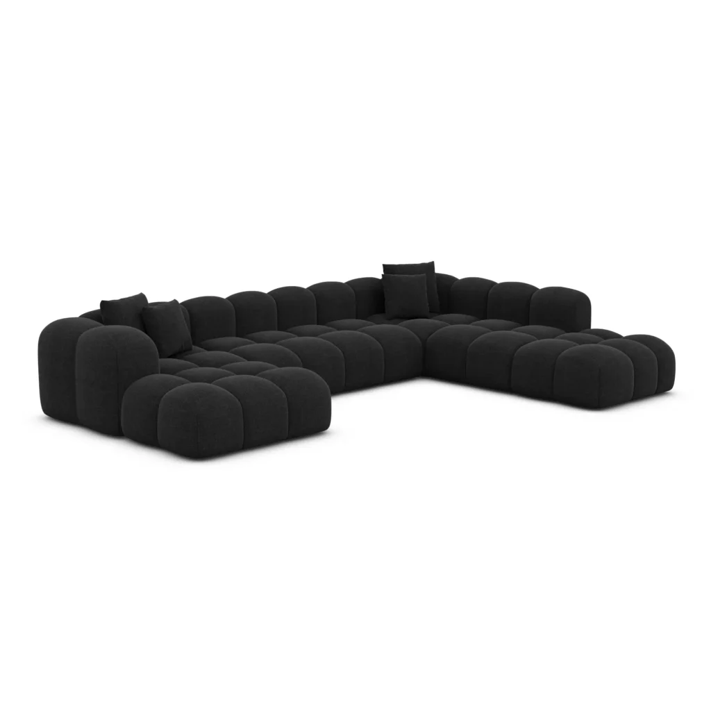 Strukturstoff U-Form XXL Lounge Wohnlandschaft Valora