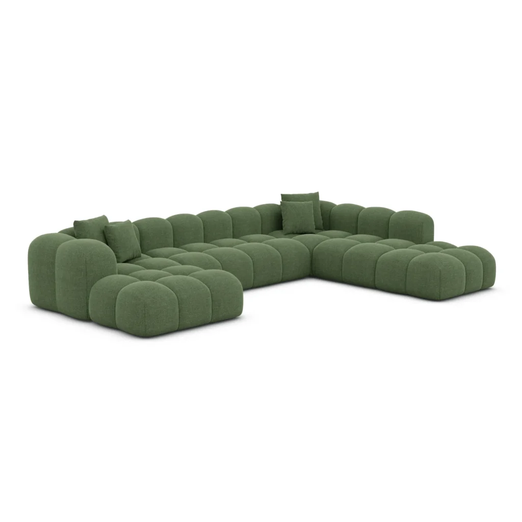 Strukturstoff U-Form XXL Lounge Wohnlandschaft Valora
