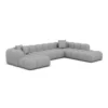 Kunstleder U-Form XXL Lounge Wohnlandschaft Valora