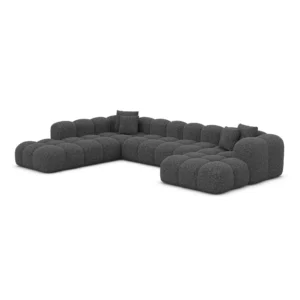 Bouclé U-Form XXL Lounge Wohnlandschaft Valora