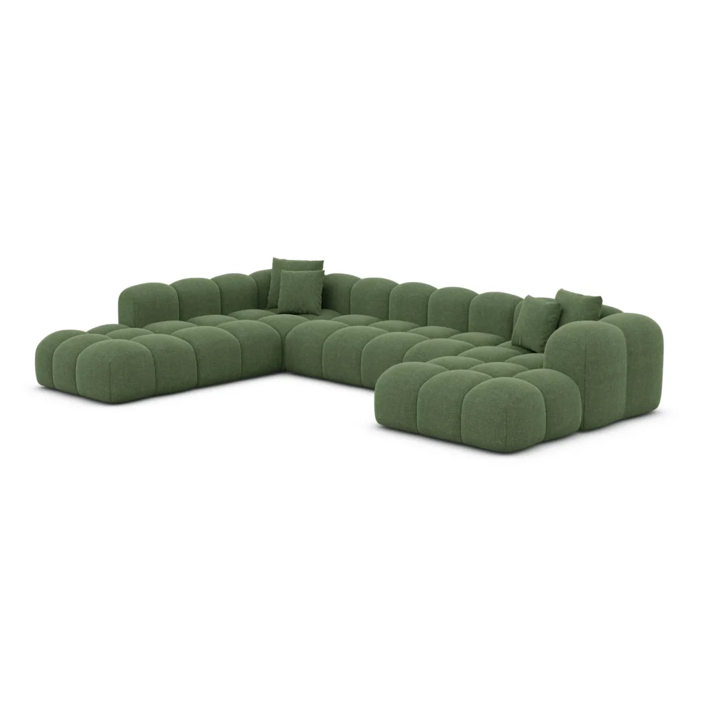 Strukturstoff U-Form XXL Lounge Wohnlandschaft Valora