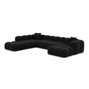 Samtstoff U-Form XXL Lounge Wohnlandschaft Valora