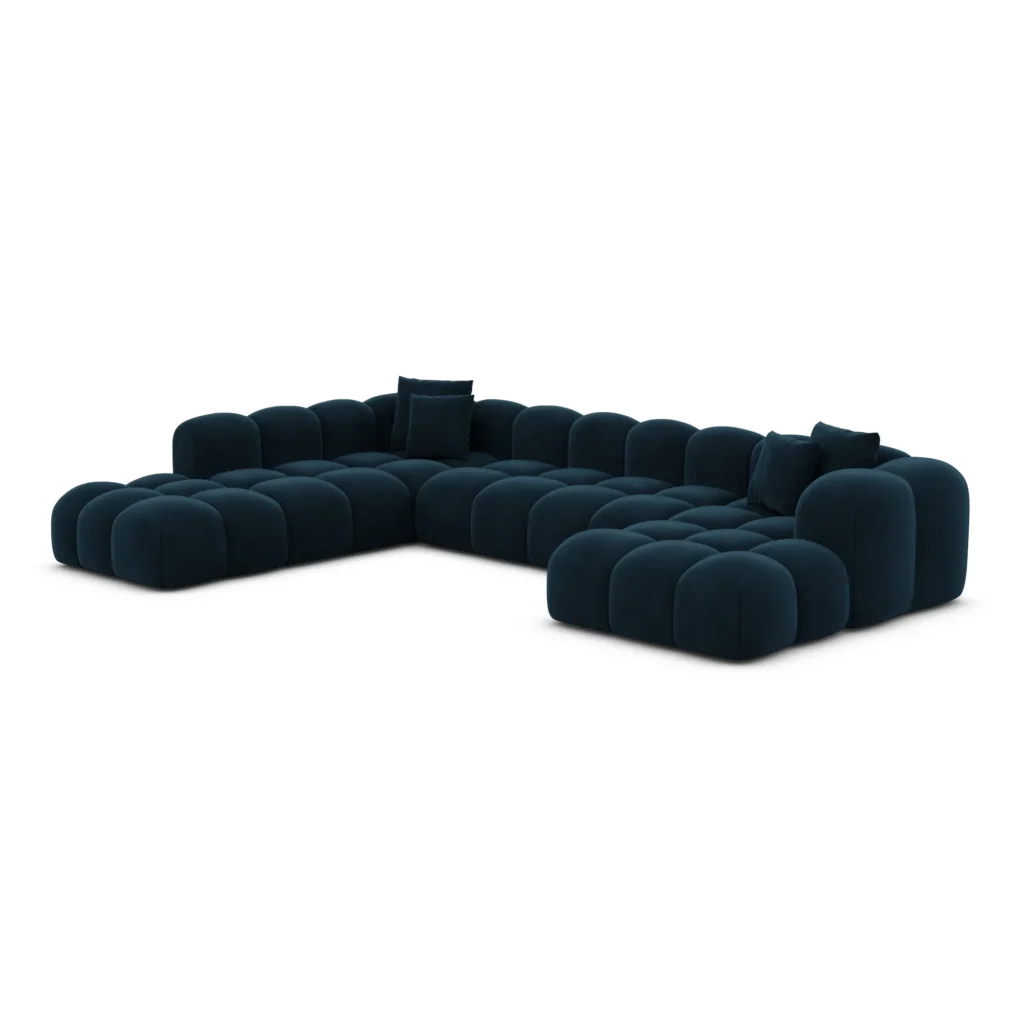 Samtstoff U-Form XXL Lounge Wohnlandschaft Valora