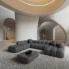 Kunstleder U-Form XXL Lounge Wohnlandschaft Valora