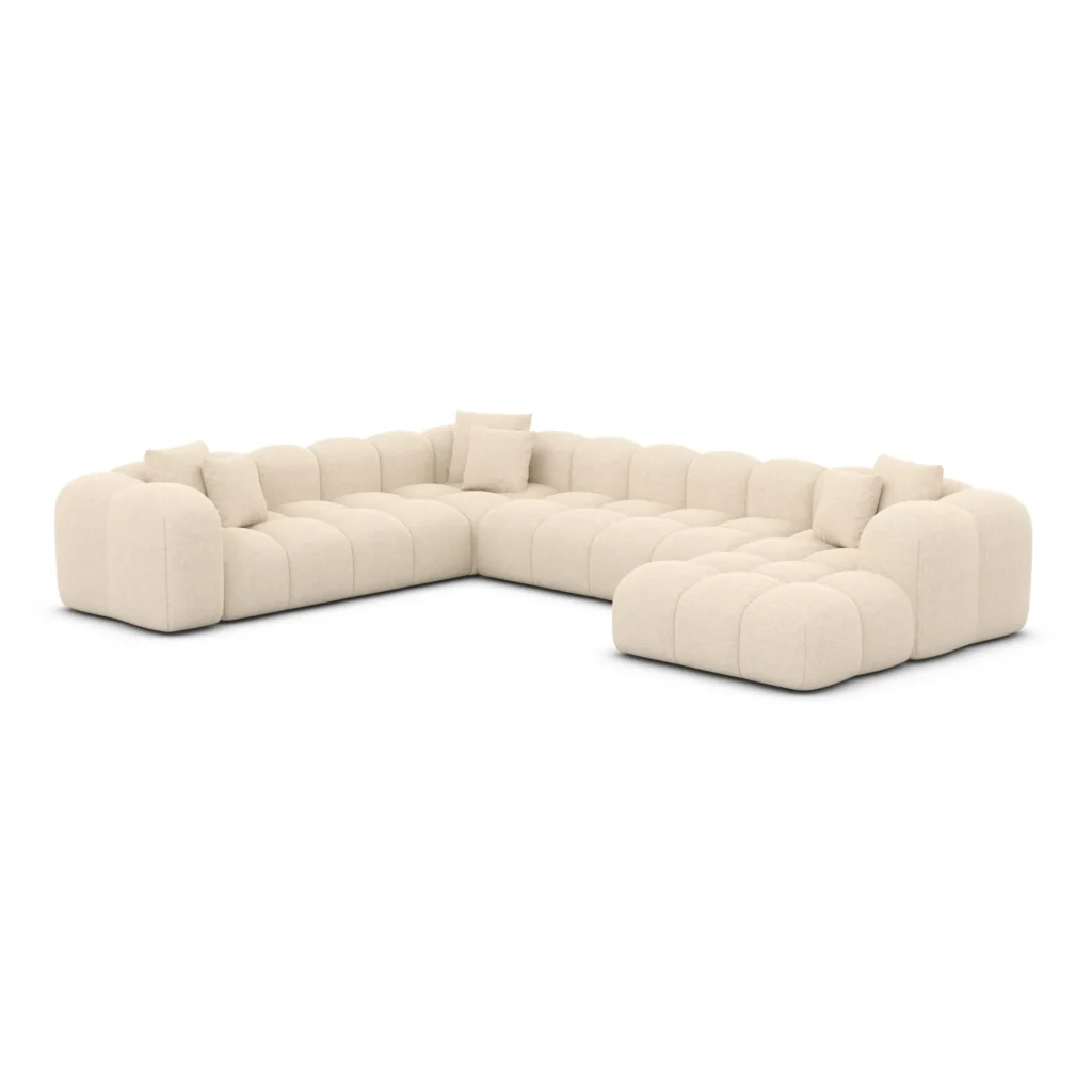 Strukturstoff U-Form XXL Wohnlandschaft Valora