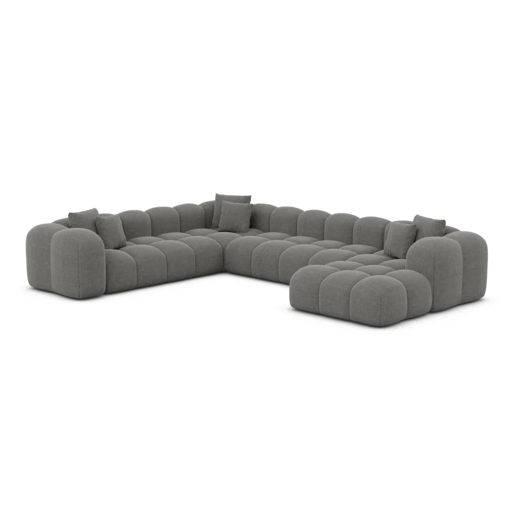 Strukturstoff U-Form XXL Wohnlandschaft Valora