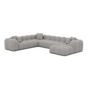 Strukturstoff U-Form XXL Wohnlandschaft Valora